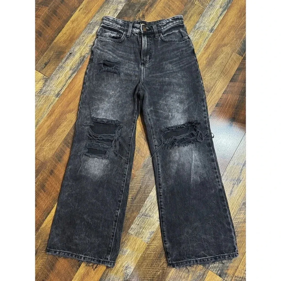 Lee Denim - Lee High Rise Black Jeans Wide Leg Jeans Size 26 Cropped